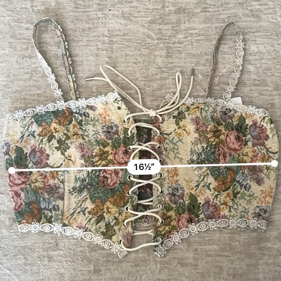 NWT CIDER Secret Garden Floral Bralette Corset Tank Top - Size Medium - Picture 2 of 6